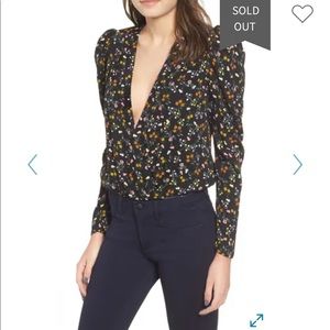 AFRM Nora bodysuit in black noir